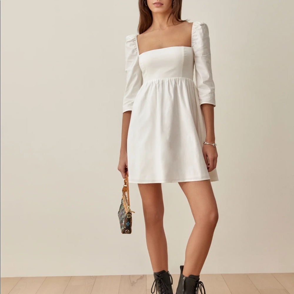 New🤍 Reformation Gibson Dress White - Picture 1 of 6
